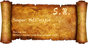 Seger Mónika névjegykártya